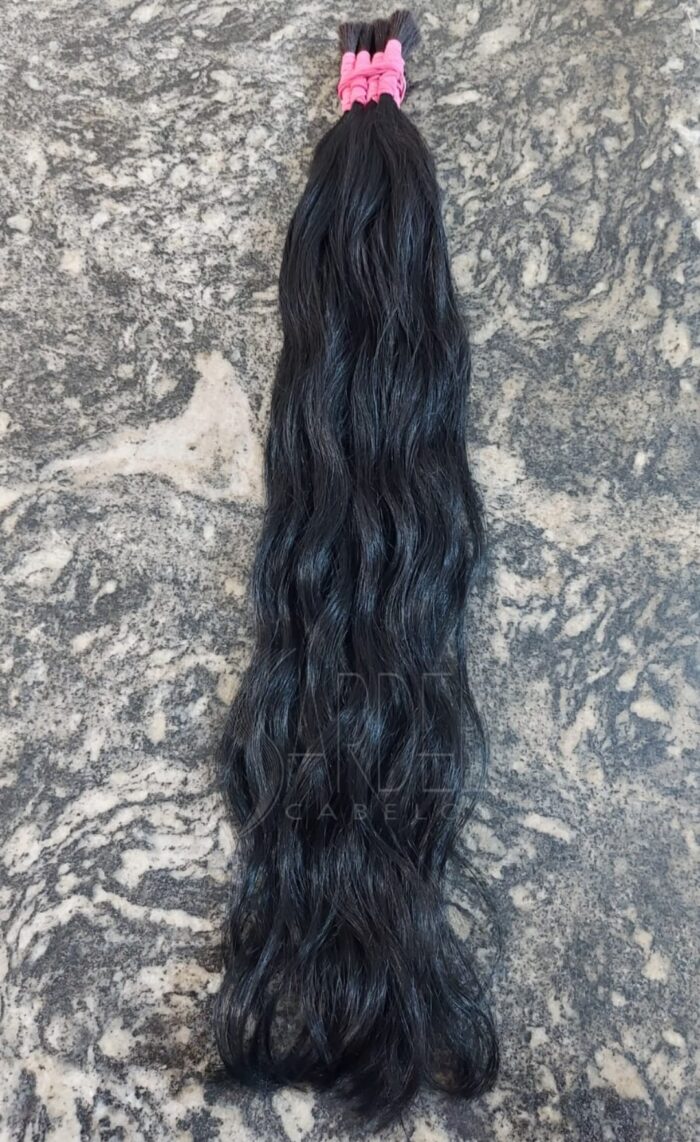 Cabelo Preto Tingido Ondulado Humano 60cm - 150gr