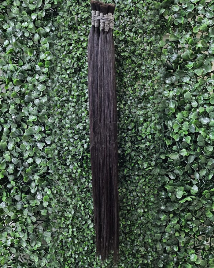 Cabelo Castanho Liso Humano 65cm - 150gr